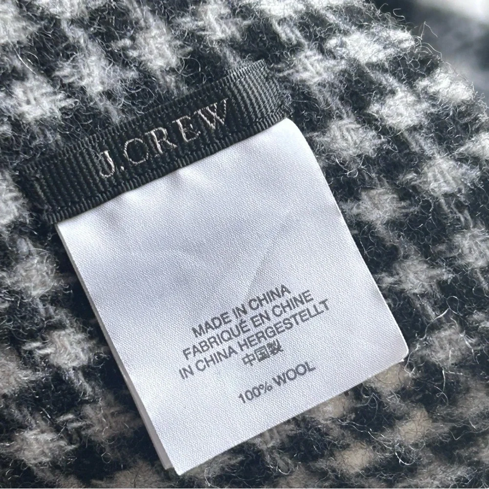 J. Crew Double-faced plaid and houndstooth wool‎ scarf